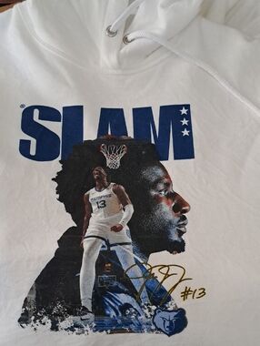SLAM Memphis #13 Graphic White Hoodie Jaren Jackson Size XL